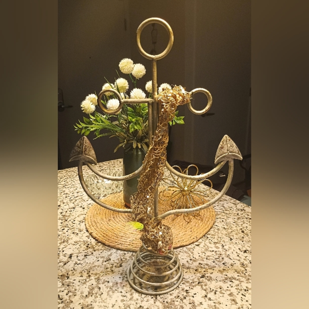 X-Large Anchor Tree Topper / Nautical Decor 19.25"
